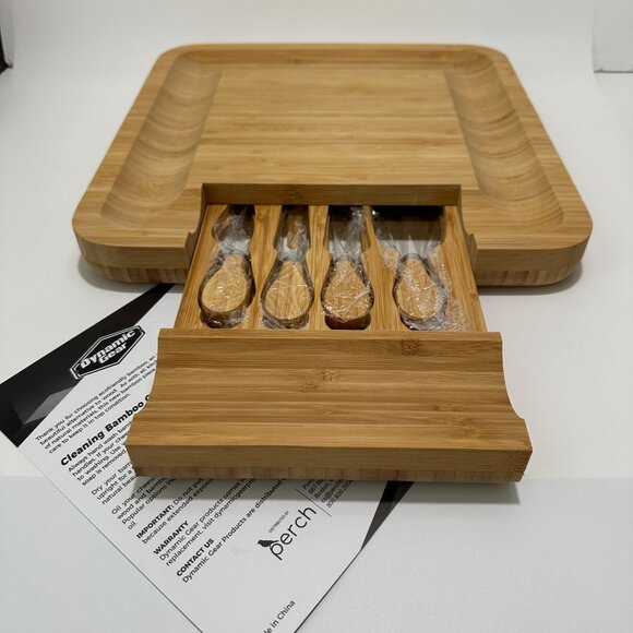NEW Dynamic Gear Charcuterie Board Set, Bamboo Cheese Board w/ Serving Utensils - Picture 6 of 7